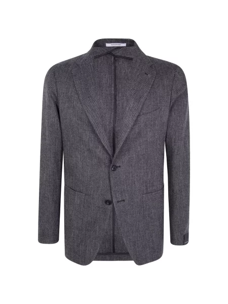 Sacou Tagliatore cu model herringbone gri