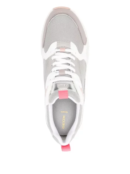 Sneakerși Geox cu șireturi din dantelă gri