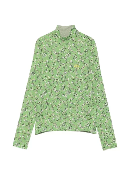 Tricou Loewe cu model floral cu imagine verde