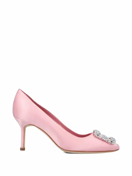 Bateliai Manolo Blahnik su sagtimis rožinė