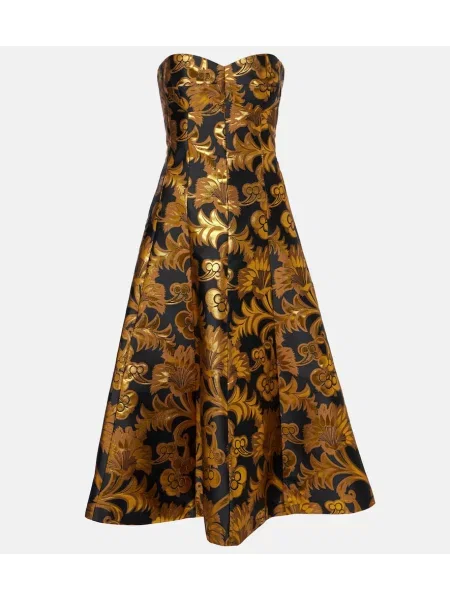 Rochie maxi Etro transparente de costum auriu