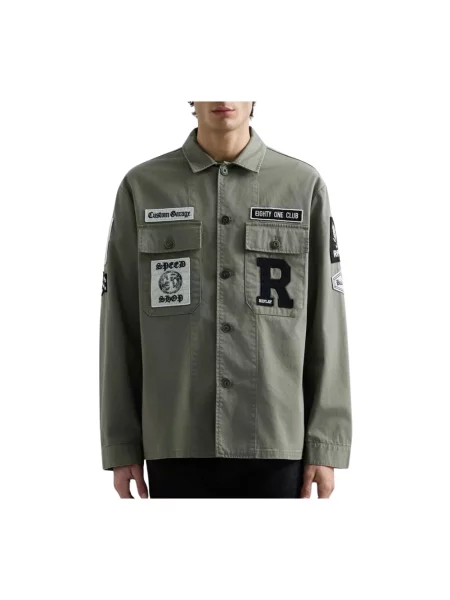 Kurtka Replay z autografem zielona