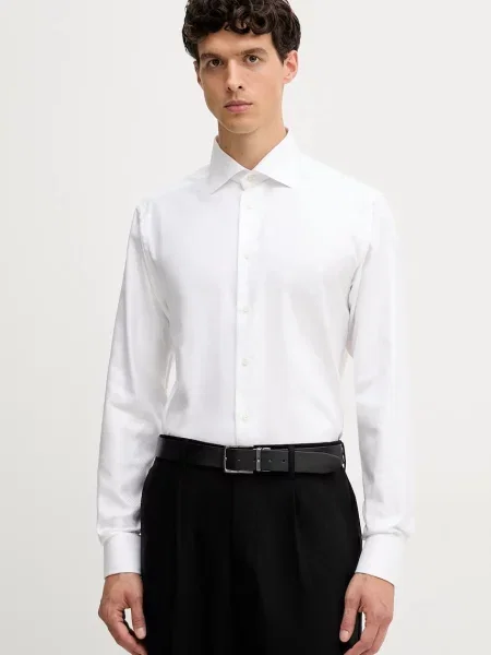 Eton cămașă din cu guler clasic slim alb