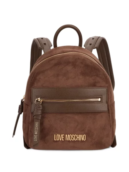 Rucsac Love Moschino cu autograf maro