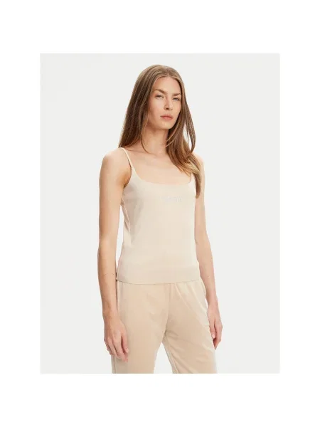 Guess Felső Slim Fit bézs