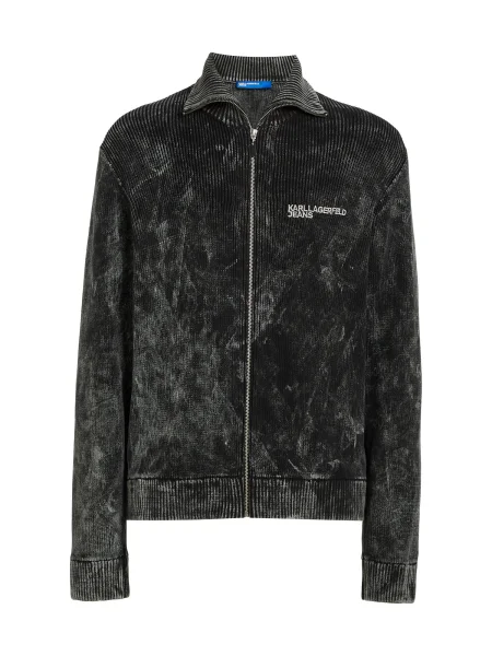 KARL LAGERFELD JEANS Pletena jopa svetlo siva črna