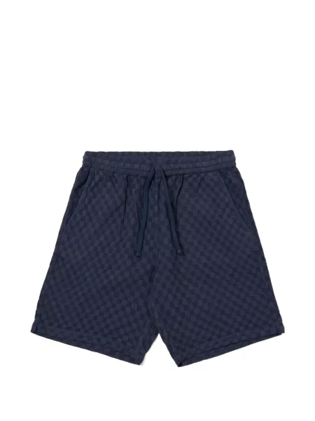 Kostkované kraťasy Universal Works se stahovací šňůrkou modré