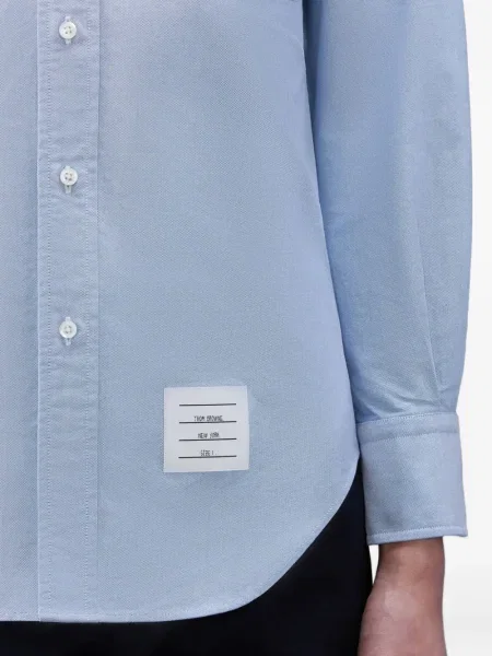 Cămașă Thom Browne din țesătură twill lungă albastru