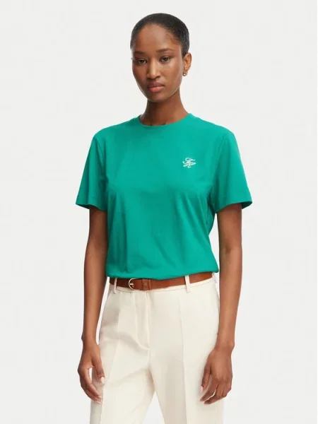 Тениска Tommy Hilfiger бродирана зелено