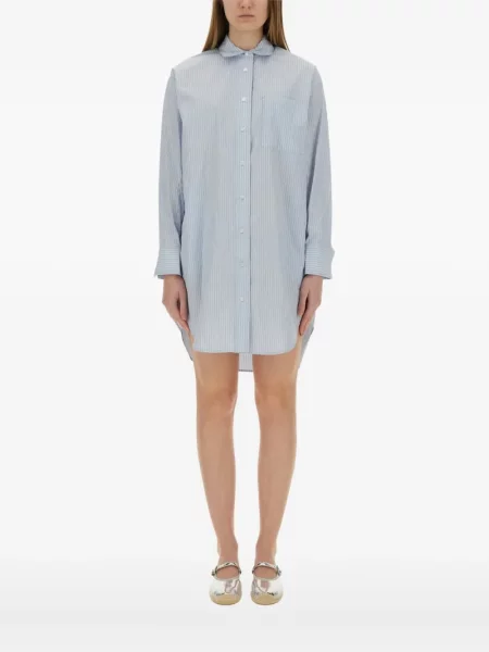 Sukienka koszulowa Michael Michael Kors w paski garniturowa z otwartą piętą czarna