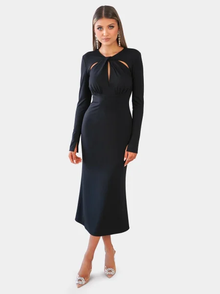 Rochie midi Edoti până la genunchi de costum negru