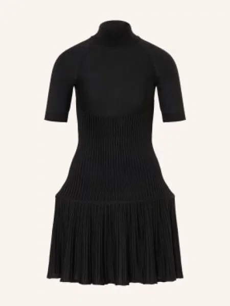 Alaïa Sukienka Z Dzianiny schwarz czarna