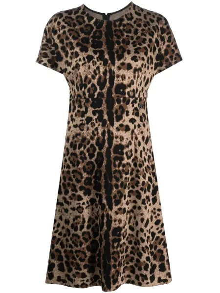 Rochie Dolce & Gabbana cu model leopard din jacard scurtă
