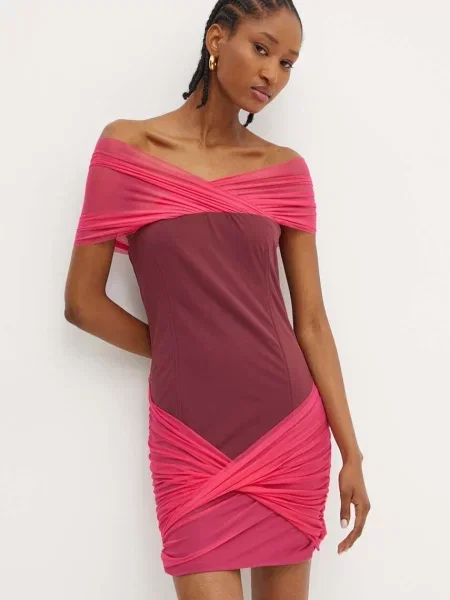 Patrizia Pepe sukienka mini dopasowana różowy