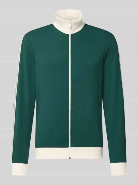Bluza rozpinana krój slim fit z fakturowanym wzorem Mcneal zielona