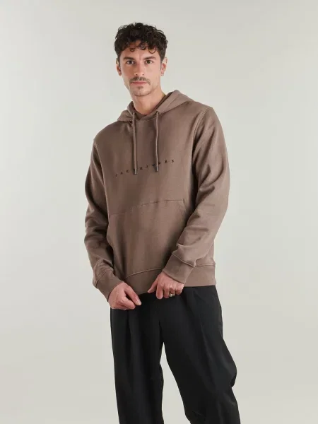 Majica Jack & Jones s kapuljačom smeđa