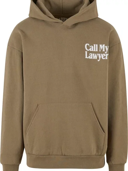 MARKET Mikina Call My Lawyer hnědá bílá