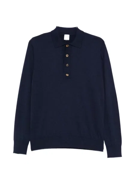 Lung tricou polo Eleventy albastru