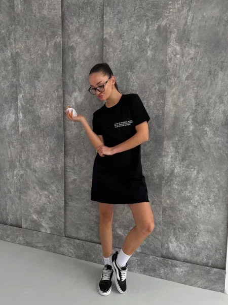 Сукня-футболка Cosy бавовна/еластан чорний