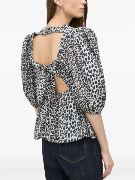 Top Notes Du Nord cu imagine cu model leopard alb