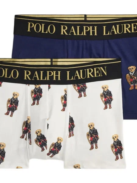Briaunotas pusiau užtrauktukas zomšinės bokseriai Polo Ralph Lauren balta