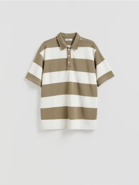 Reserved Koszulka polo boxy złamana biel