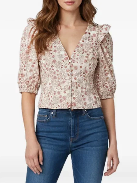 Top Sandro cu model floral cu imagine