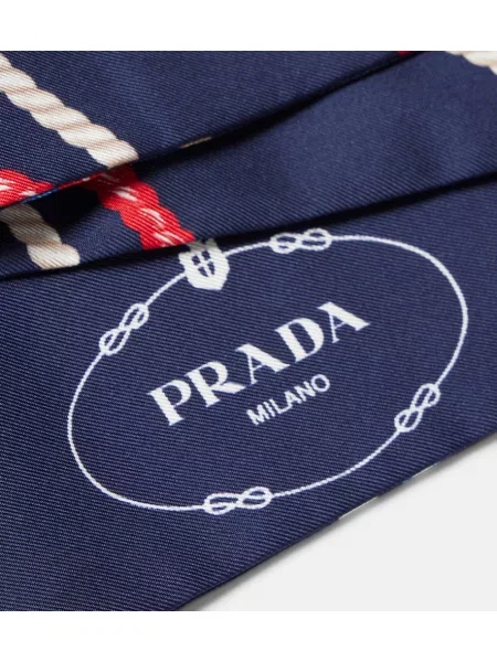 Fular Prada de mătase cu imagine albastru