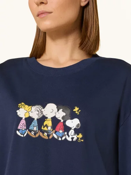 Mey Spací Košile Série Mey × Peanuts tmavě modrá