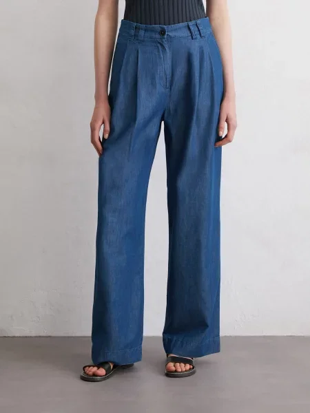 Штани повсякденні Marc O’Polo бавовна/ліоцел синій