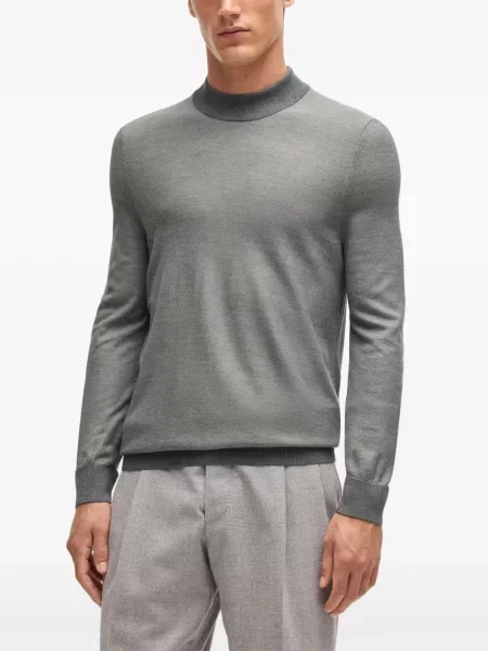 Hanorac crewneck Boss de mătase gri