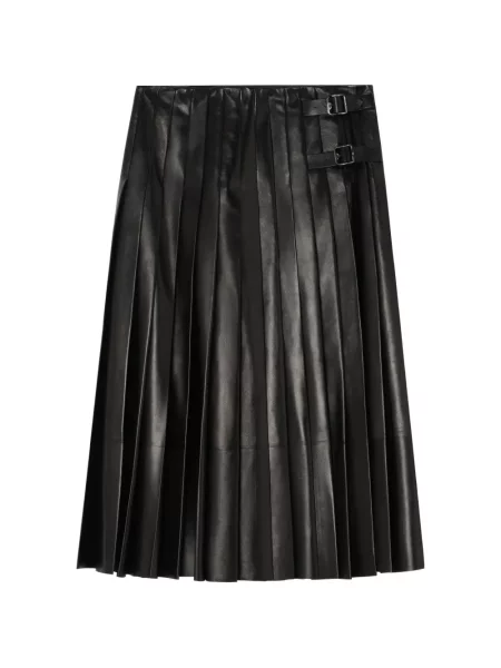 Fustă din piele Burberry negru