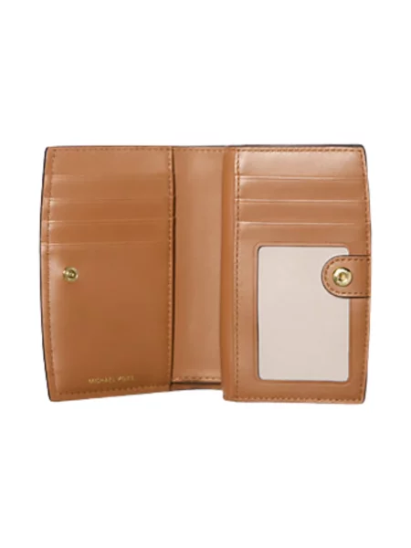 Portfel Michael Michael Kors z logo brązowy