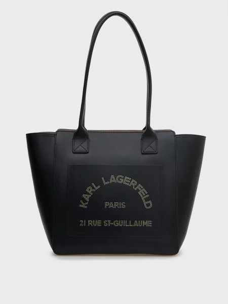 Шкіряна сумка Karl Lagerfeld чорна