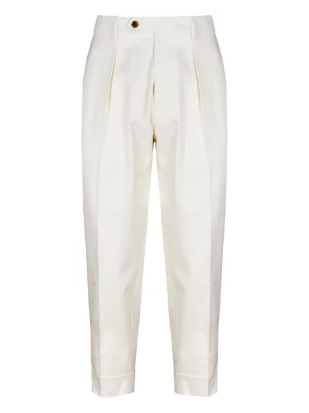 Pantaloni Berwich plisate conici alb