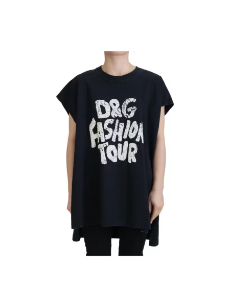 Koszulka Dolce And Gabbana z nadrukiem czarna