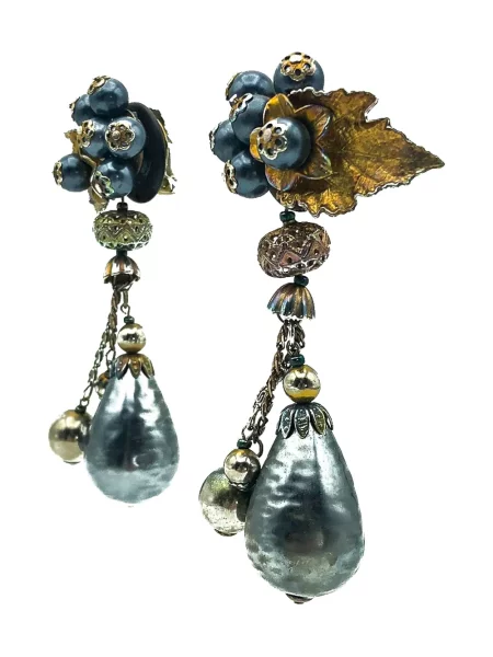 Φλοράλ σκουλαρίκια Jennifer Gibson Jewellery χρυσό