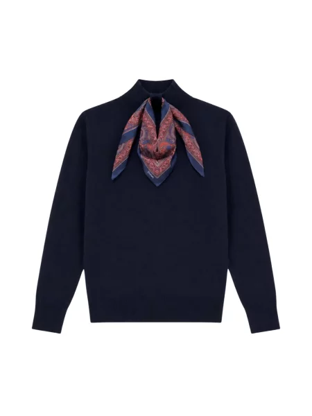 Sweter z golfem Seventy niebieski