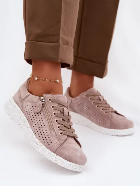 Mokasini Evento iz semiša bela