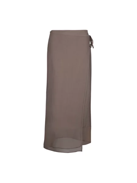Spódnica Brunello Cucinelli z organzy brązowa