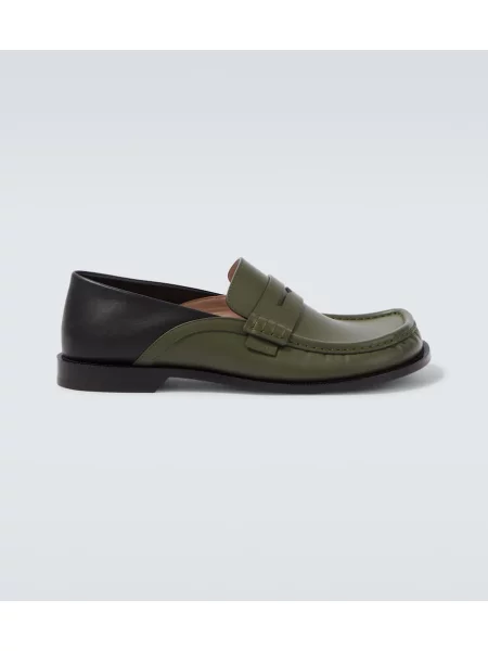 Usnjene loaferke Loewe zelena