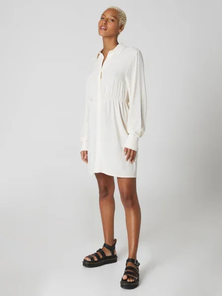 A LOT LESS Rochie tip bluză Delia' bej