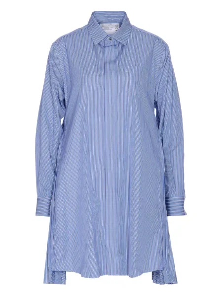 Rochie tip cămașă Sacai cu dungi de costum albastru