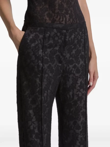 Pantaloni Alberta Ferretti cu model floral negru