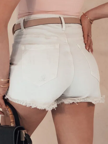 Kratke jeans hlače Dstreet bež