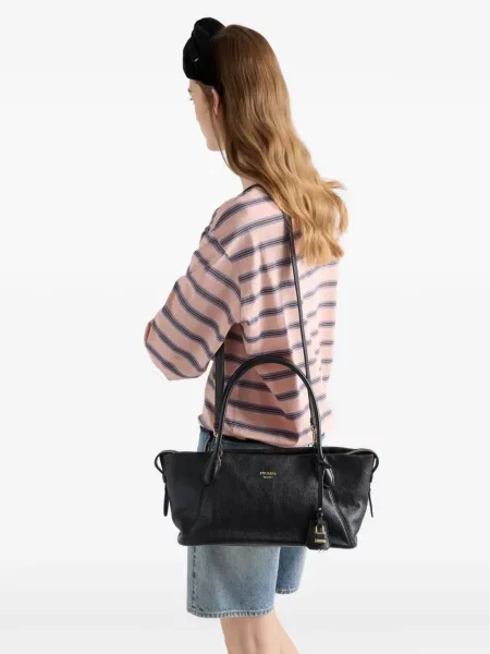 Geantă shopper Prada din piele negru