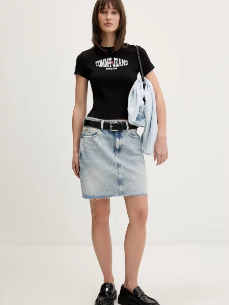 Tommy Jeans tričko dámske s bavlnou čierna