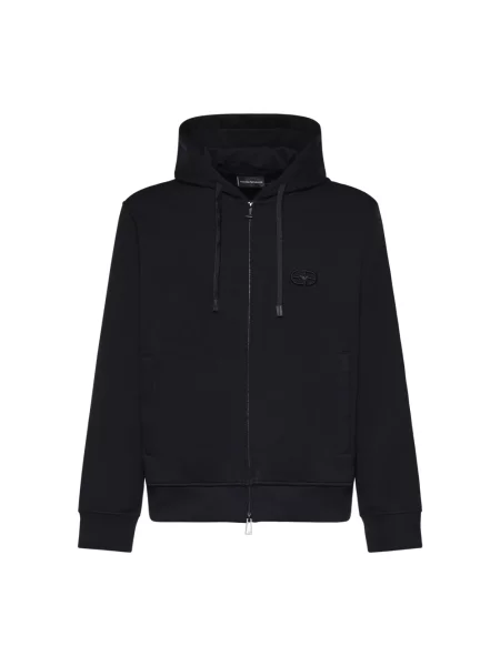 Bluza z kapturem Emporio Armani z logo niebieska