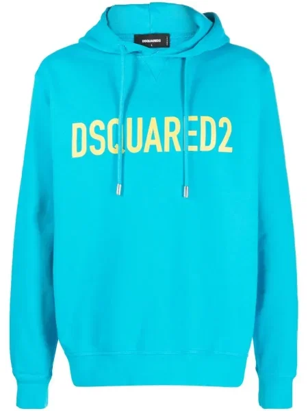 Hanorac cu glugă Dsquared2 cu imagine albastru