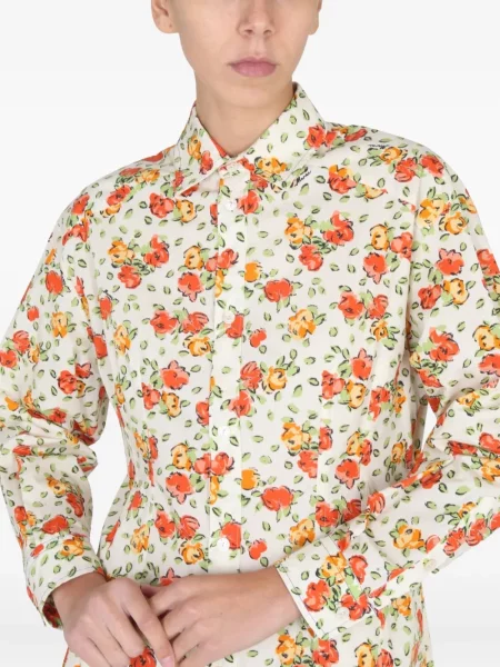 Rochie tip cămașă Marni cu model floral cu imagine de costum